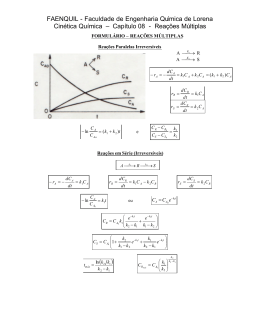 FAENQUIL - Faculdade de Engenharia Química de Lorena Cinética