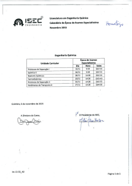 (E) Licenciatura em Engenharia Qu&iacute;mica