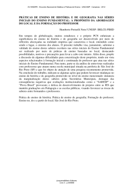 pr&aacute;ticas de ensino de hist&oacute;ria e de geografia nas s&eacute;ries