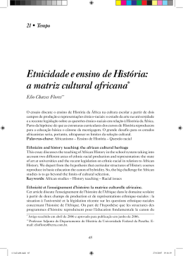 Etnicidade e ensino de História: a matriz cultural africana*