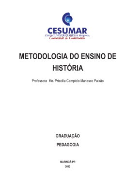 METODOLOGIA DO ENSINO DE HISTÓRIA