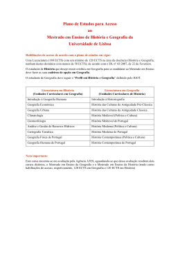 Plano de Estudos para Acesso ao Mestrado em Ensino de História e