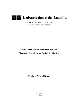 Saberes Docentes e Discentes sobre os Materiais Did&aacute;ticos