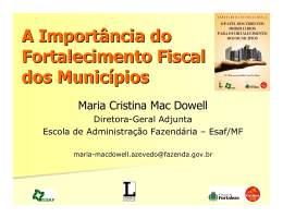 A Importância do Fortalecimento Fiscal dos Municípios