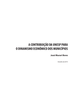 a contribui&ccedil;&atilde;o da unesp para o dinamismo econ&ocirc;mico dos munic&iacute;pios