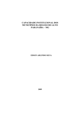 capacidade institucional dos municípios da região do alto