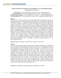 An&aacute;lise do perfil da Controladoria na Gest&atilde;o P&uacute;blica: o
