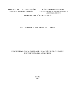 Federalismo Fiscal no Brasil - Tribunal de Contas da Uni&atilde;o