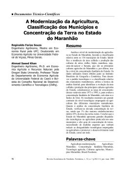 A Moderniza&ccedil;&atilde;o da Agricultura, Classifica&ccedil;&atilde;o dos Munic&iacute;pios e