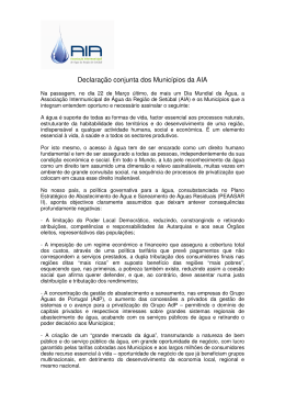 Declaração conjunta dos Municípios da AIA