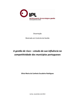 A gest&atilde;o de risco &ndash; estudo da sua influ&ecirc;ncia na - IC