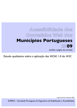 Acessibilidade dos Conteúdos Web dos Municípios Portugueses 2009