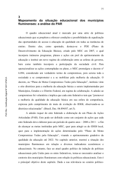 3 Mapeamento da situa&ccedil;&atilde;o educacional dos munic&iacute;pios