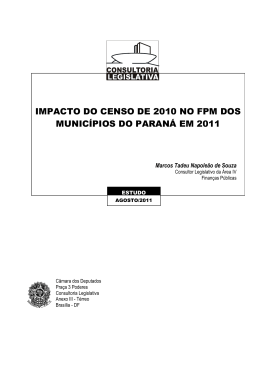 impacto do censo de 2010 no fpm dos munic&iacute;pios do paran&aacute; em 2011