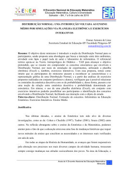 DISTRIBUI&Ccedil;&Atilde;O NORMAL: UMA INTRODU&Ccedil;&Atilde;O VOLTADA AO