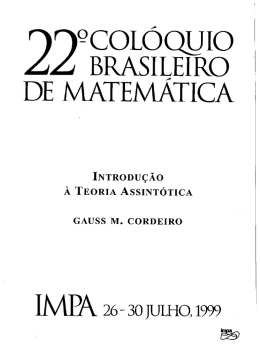 Introdu&ccedil;&atilde;o &agrave; Teoria Assint&oacute;tica
