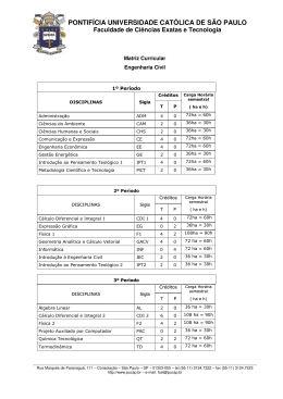 Matriz Curricular - Engenharia Civil - PUC-SP