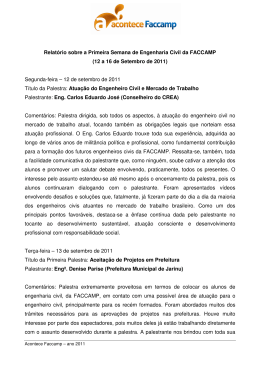 16 1&ordf; Semana de Engenharia Civil