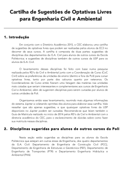 Cartilha de Optativas Livres - Centro de Engenharia Civil e