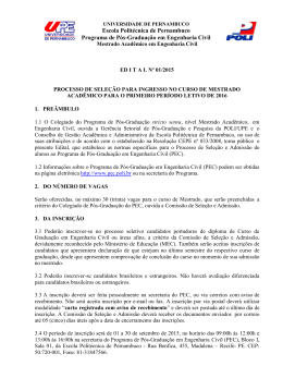 Edital Sele&ccedil;&atilde;o PEC