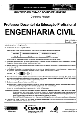 Prova - Engenharia Civil - Governo do Estado do Rio de Janeiro