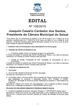 EDITAL - Câmara Municipal do Seixal