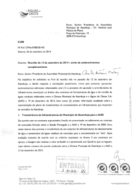 Esclarecimentos da "&Aacute;guas do Oeste, SA" (setembro.2014)