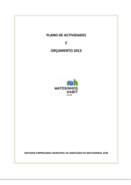PLANO DE ACTIVIDADES E ORÇAMENTO 2013