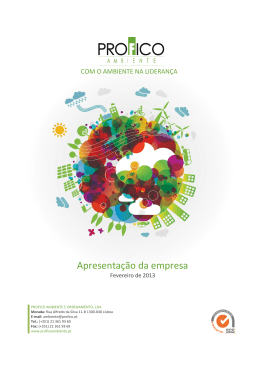 Apresenta&ccedil;&atilde;o da empresa - Profico Ambiente e Ordenamento