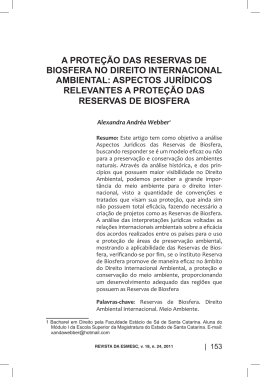 a prote&ccedil;&atilde;o das reservas de biosfera no direito internacional ambiental