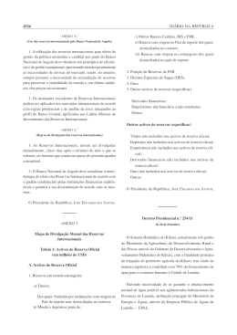 1. A utiliza&ccedil;&atilde;o das reservas internacionais para efeito de