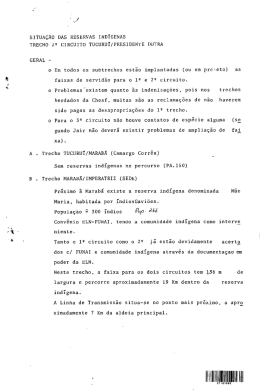 Situação das reservas indígenas