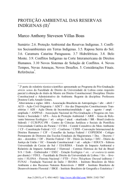 PROTE&Ccedil;&Atilde;O AMBIENTAL DAS RESERVAS IND&Iacute;GENAS (II) Marco