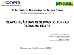 reavalia&ccedil;&atilde;o das reservas de terras raras no brasil