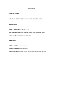 as promo&ccedil;&otilde;es nas reservas mensais