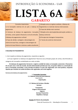Gabarito Lista 6A 2011 - INTRODU&Ccedil;&Atilde;O &Agrave; ECONOMIA