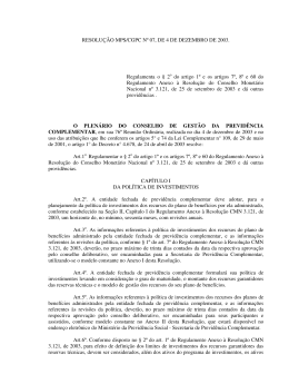 Resolu&ccedil;&atilde;o CGPC/MPS n&ordm; 07, de 04 de dezembro de 2003