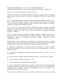 INSTRUÇÃO NORMATIVA Nº DE DE NOVEMBRO DE 2009