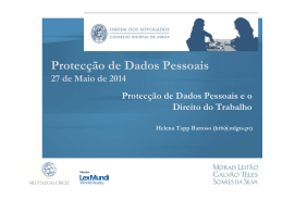 Protec&ccedil;&atilde;o de Dados Pessoais - Conselho Distrital de Lisboa