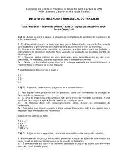 Exercícios de Direito e Processo do Trabalho para a prova da OAB