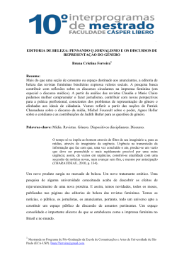 EDITORIA DE BELEZA: PENSANDO O JORNALISMO E OS