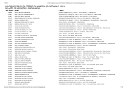 Inscri&ccedil;&otilde;es homologadas