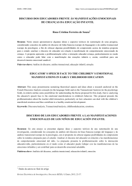 DISCURSO DOS EDUCADORES FRENTE &Agrave;S MANIFESTA&Ccedil;&Otilde;ES