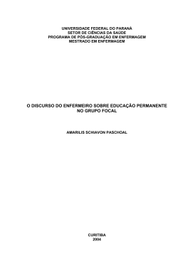 o discurso do enfermeiro sobre educação permanente no grupo focal