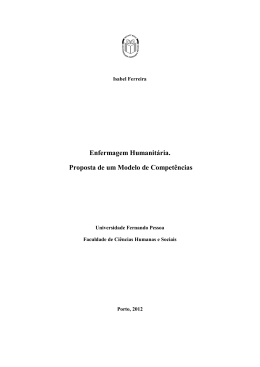 Enfermagem Humanit&aacute;ria. Proposta de um Modelo de Compet&ecirc;ncias
