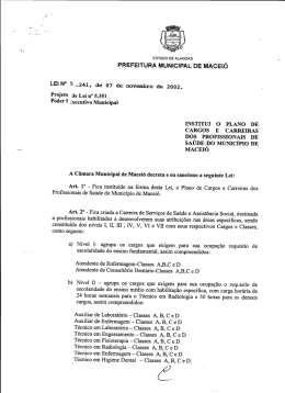 Lei n&ordm; 5241 de 07/11/02 - C&acirc;mara Municipal de Macei&oacute;
