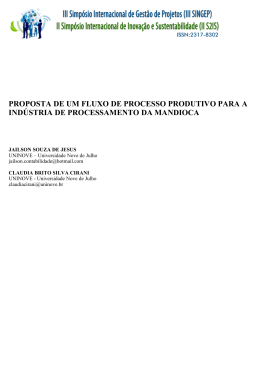 proposta de um fluxo de processo produtivo para a
