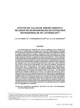 efeitos de ciclos de umedecimento e secagem na reorganiza&ccedil;&atilde;o da