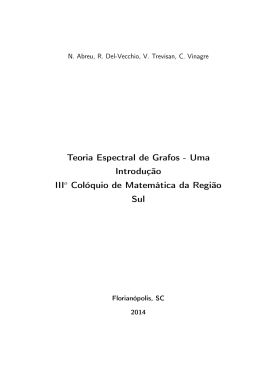 Teoria Espectral de Grafos - Sociedade Brasileira de Matem&aacute;tica