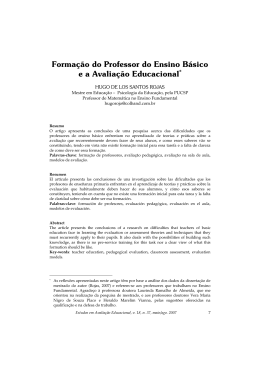 Forma&ccedil;&atilde;o do Professor do Ensino B&aacute;sico e a Avalia&ccedil;&atilde;o Educacional*